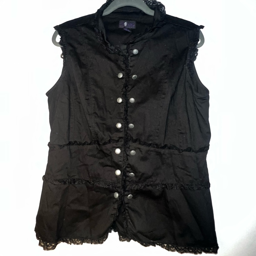 Morbid Threads Black Lace Vest
